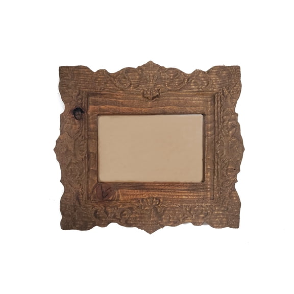 4x6 Ornate Wood Antique Style Picture Frame Unique Carved and Old Fashioned