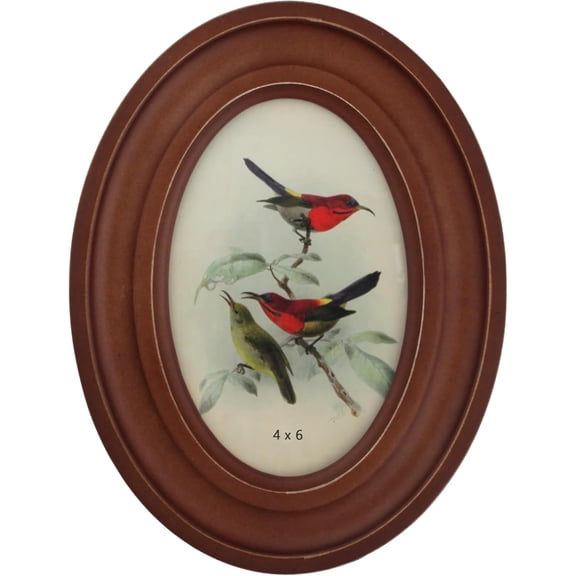 4x6 Oval Wood Picture Frame - Vintage Decor Photo Frame with Glass - Classic Oval Wood Frame for Wall & Tabletop, Retro Home Dcor,Perfect Gift Choice