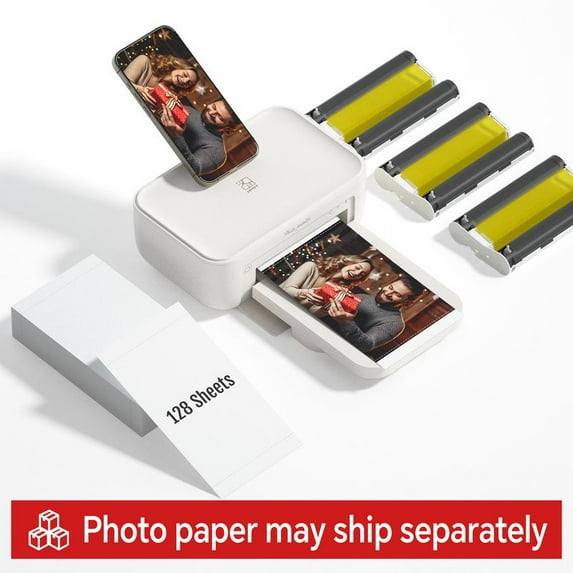 4x6 Photo Printer – Wireless Wi-Fi, Portable & Instant Print with 20 Sheets & 1 Ribbon, AR Video Printing for iPhone & Android – Perfect FathersDayGift