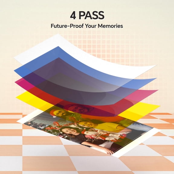 4x6 Photo Printer with 20 Sheets & 1 Ribbon, Portable Wireless Inkjet for iPhone Android Home Scrapbooking Gift Pink Orange