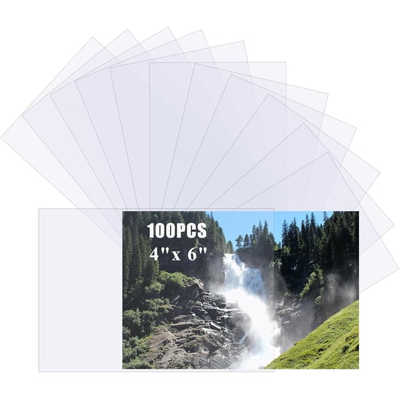 4x6 Photo Sleeves, 100pcs Clear Plastic Sheet Protector Toploading Acid-Free Postcard Storage for Family Photos, Archival Pages, Portriats, Recipe Paper Card, Greetings Card, Paintings
