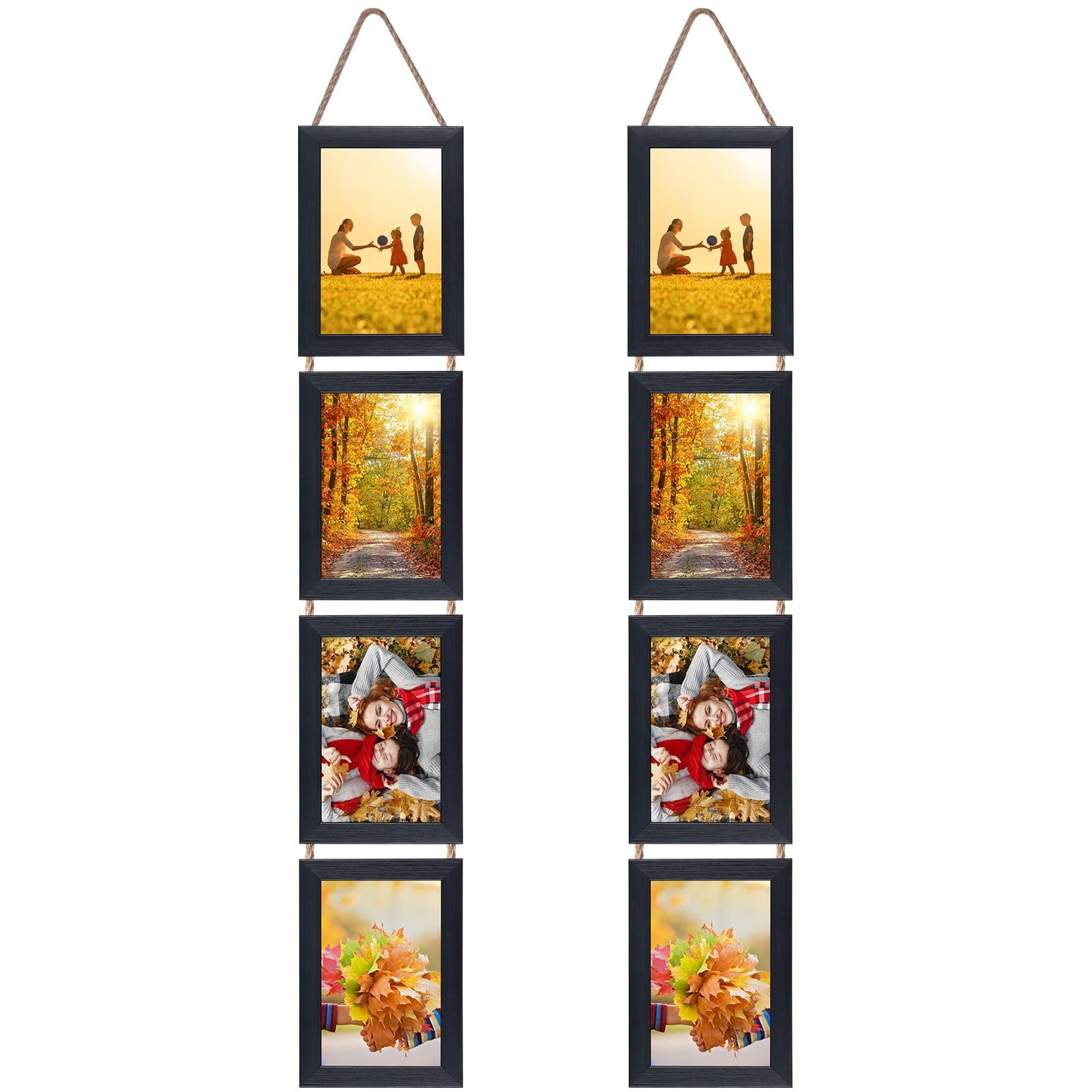 MEBRUDY 4x6 Picture Frame Collage Wall Hanging Photo Frames, Black, Set of 2 - Walmart.com