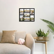 4x6 Picture Frame Collage with Tempered Glass, Rustic Black Wall Decor, 7-Opening for Photos