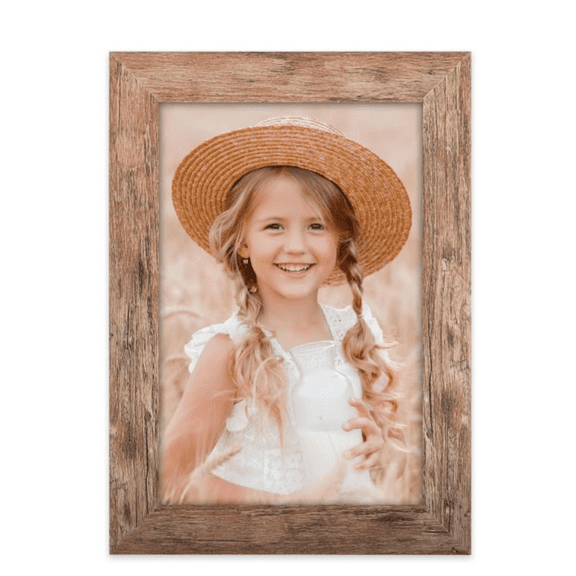 4x6 Picture Frame Display 4x6 Picture Distressed Brown Wood Grain Photo Frame for Wall and Tabletop Dration