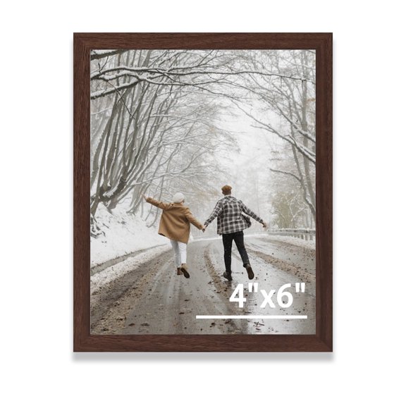 4x6 Picture Frame, Display Pictures 2.5x4.5 with Mat or 4x6 without Mat, Engineered Wood with Shatter Resistant Plexiglass, Wall Gallery Photo Frames for Wall or Tabletop