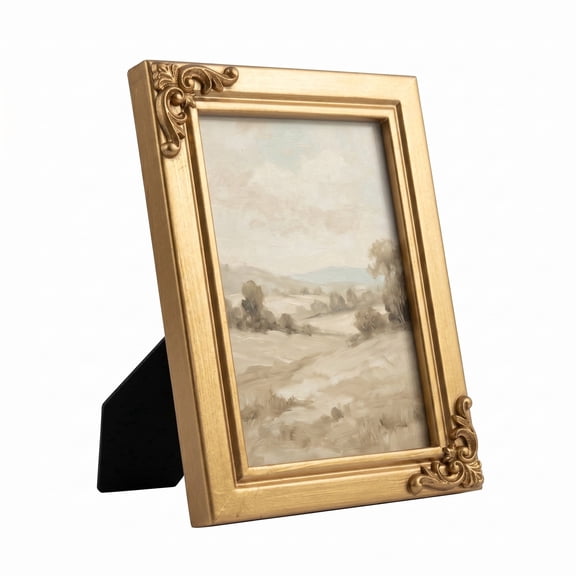 4x6 Picture Frame with Plexiglass, Wood Gold Classic Vintage Picture Frames, Ornate Antique Photo Frame for Wall and Tabletop Display, Wall Hanging, Gift Ideas