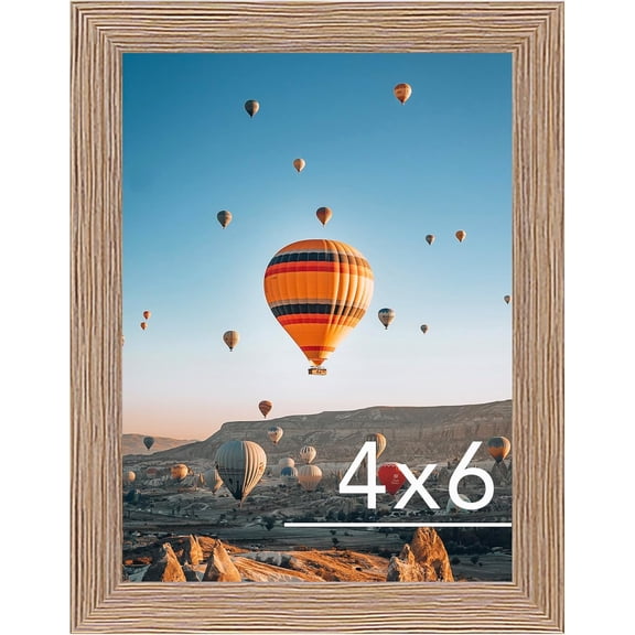 4x6 Picture Frame Rustic Brown for Wall Hanging or Tabletop, Wall Mounting Horizontally or Vertically, 4 x 6 Wall Gallery Poster Photo Frame with Shatter Resistant Plexiglass,Rustic Brown