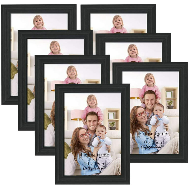 HAUS AND HUES Black Solid Oak 4x6 Picture Frame for Wall or Tabletop Set of  4 - Wooden Picture Frames 4x6, Photo Frames 4x6, Bulk Picture Frames 4x6