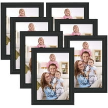 4x6 Picture Frame Set of 7, Black Photo Frames 4 by 6 for Wall and Tabletop Display