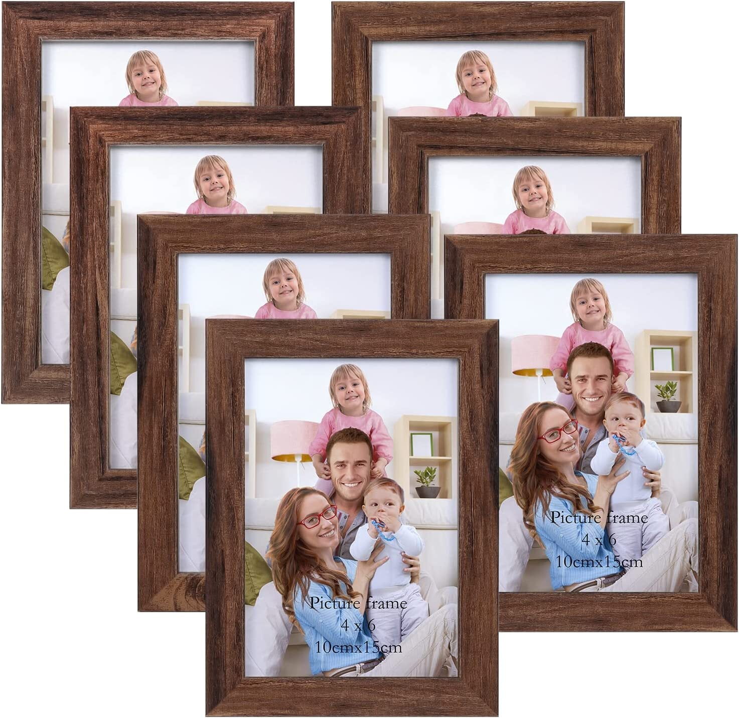Solid Wood Rustic Picture Frames 4X6 Display for Wall Decor