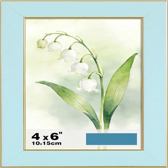 4x6 Picture Frame Soft Blue, 4 by 6 Colorful Photo Frame with HD Plexiglass, Wall or Tabletop Display