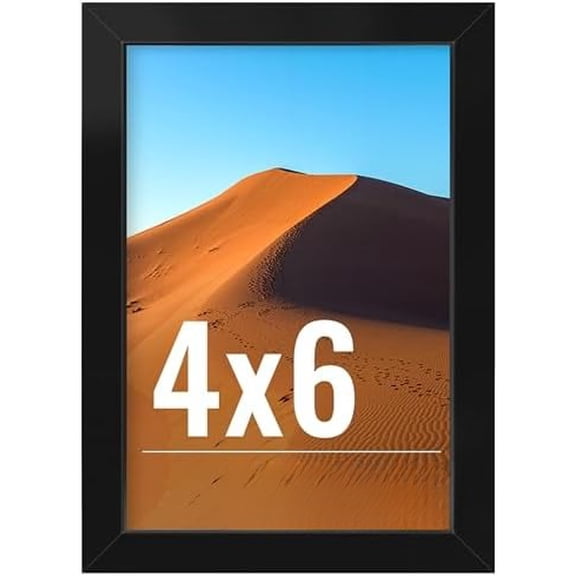 4x6 Picture Frame for Wall Display, 4x6 Black Picture Frame with HD Plexiglas, 4 x 6 Frame 1 Pack, Display Frame for Vertical or Horizontal, Classic Collection