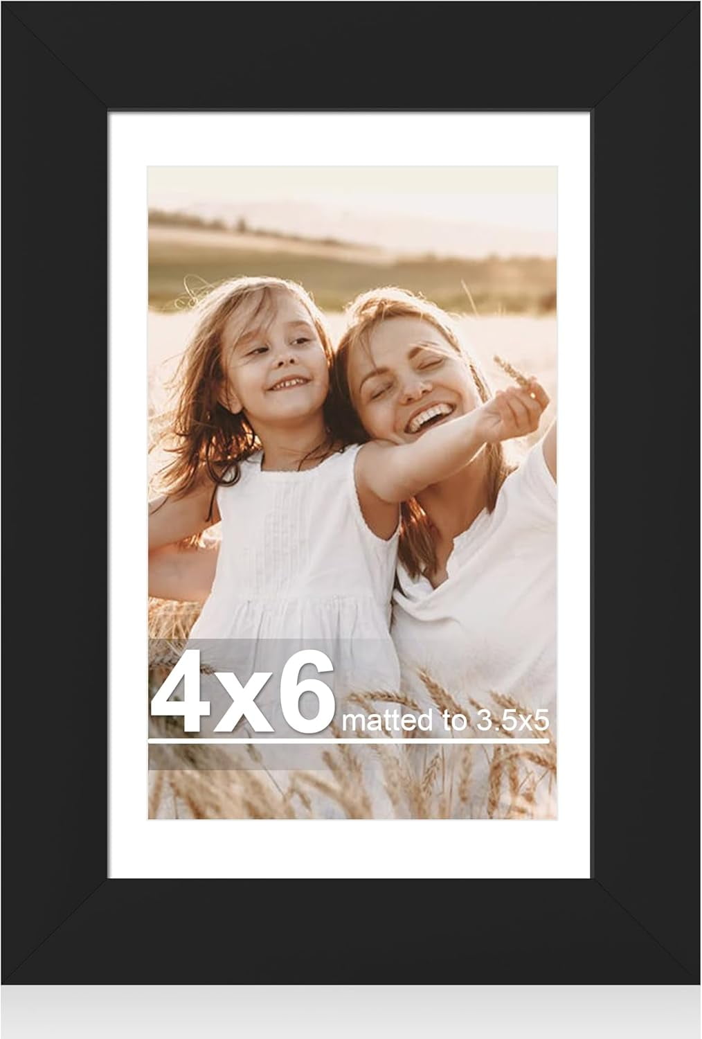 4x6 Picture Frame with Glass, Display Pictures 3.5x5 with Mat or 4 x 6 ...