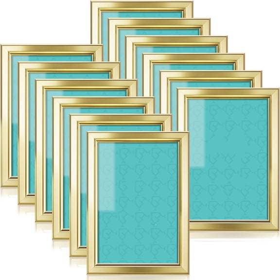 4x6 Picture Frames (12 Pack, Gold) Simple Designed Photo Frame with High Definition Glass for Wall Mount & Table Top Display, Set of 12 Classic Collection