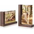 thumbnail image 1 of 4x6 Picture Frames 2 Pack - Rustic Vintage Wooden Picture Frames 4x6 L-shape Wood Double Side Acrylic Photo Frame Vertical & Horizontal Display for Table Top or Desktop$$Home Decor, Kitchen, & Other, 1 of 7