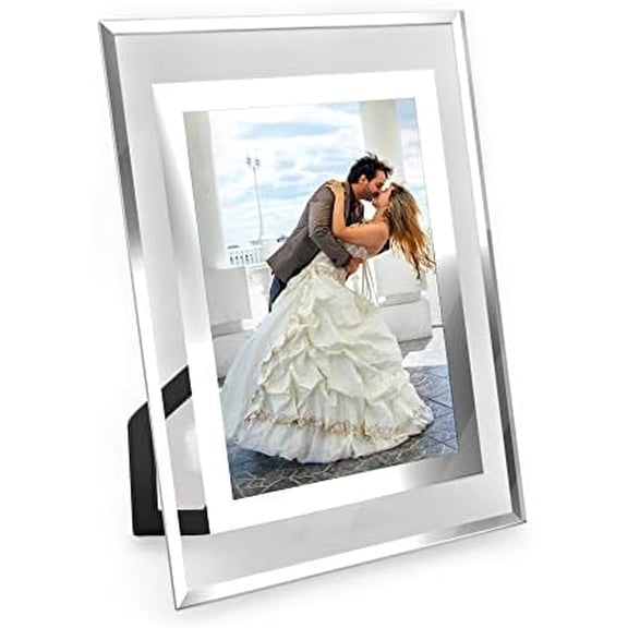 4x6 Picture Frames - Glass Photo Frame for Tabletop/Desktop Display, Horizontal/Vertical Orientation, Silver Finish