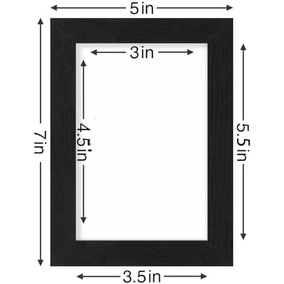 4x6 Picture Frames Set of 9, Shatter Resistant Plexiglass, Display 3.5x5 Pictures with Mat or 4x6 without Mat, Photo Frames for Wall or Tabletop, Engineered Wood, Black