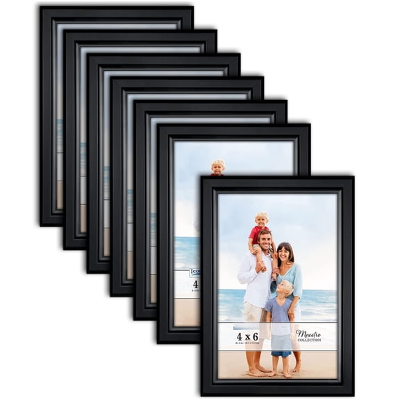 4x6 Picture Frames Set (black 12 Pack) Classy Contemporary Style Maestro Collection