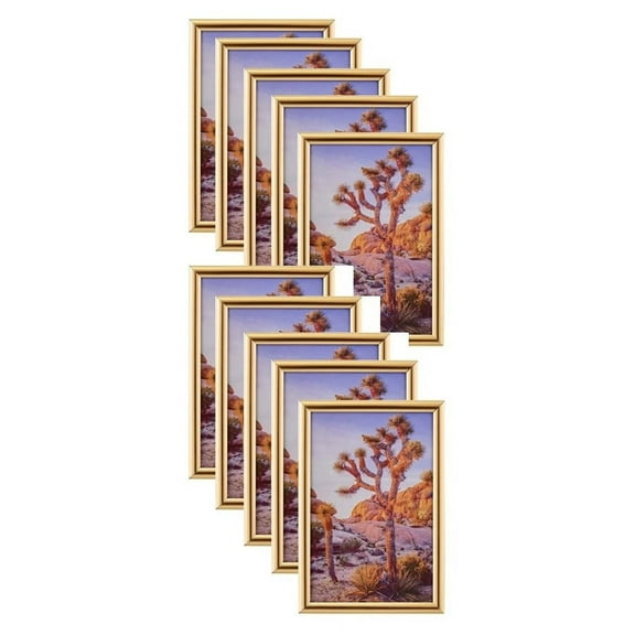 4x6 Picture Frames Set of 10, Gold Photo Frames for Wall or Tabletop Display, Perfect for Home Office Decor