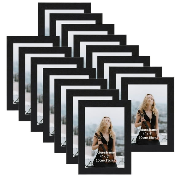 4x6 Picture Frames Set of 15,Multi Black 4 by 6 Photo Frame for Wall or Tabletop Display