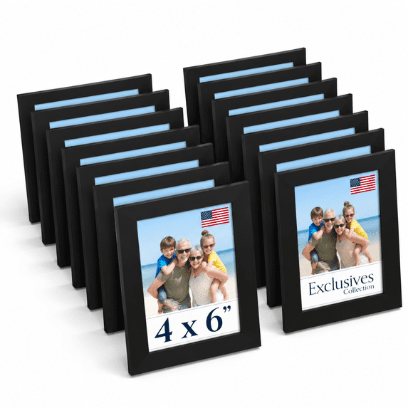 Mountseh 4x6 Picture Frames (black 24 Pack) Sturdy Woodposite Photo Frame 4 X 6 ...