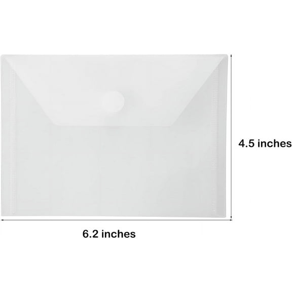 4x6 Plastic Envelopes Hook  Closure Coupon Receipt Storage Holder 40 Pack