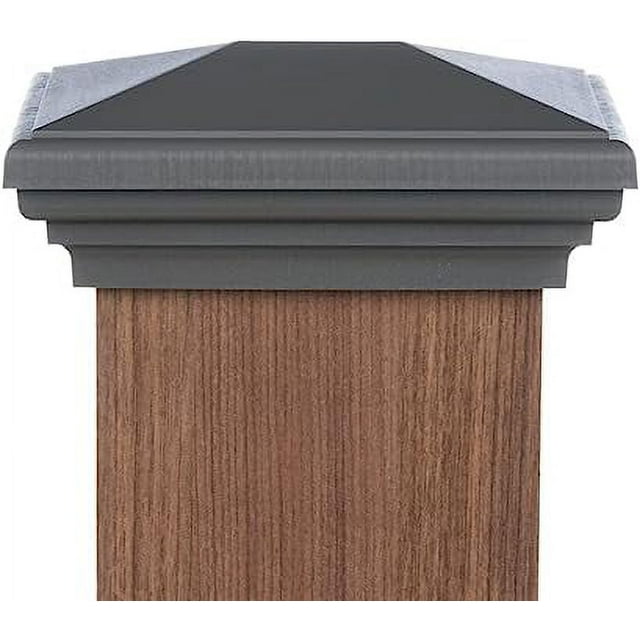 4x6 Post Cap (3.5" x 5.5") Pewter Gray New England Pyramid Square Top