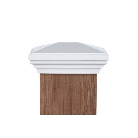 4x6 Post Cap (3.5" x 5.5") White New England Pyramid Style Square Top for Outdoor Fences, Mailboxes & Decks, by Atlanta Post Caps