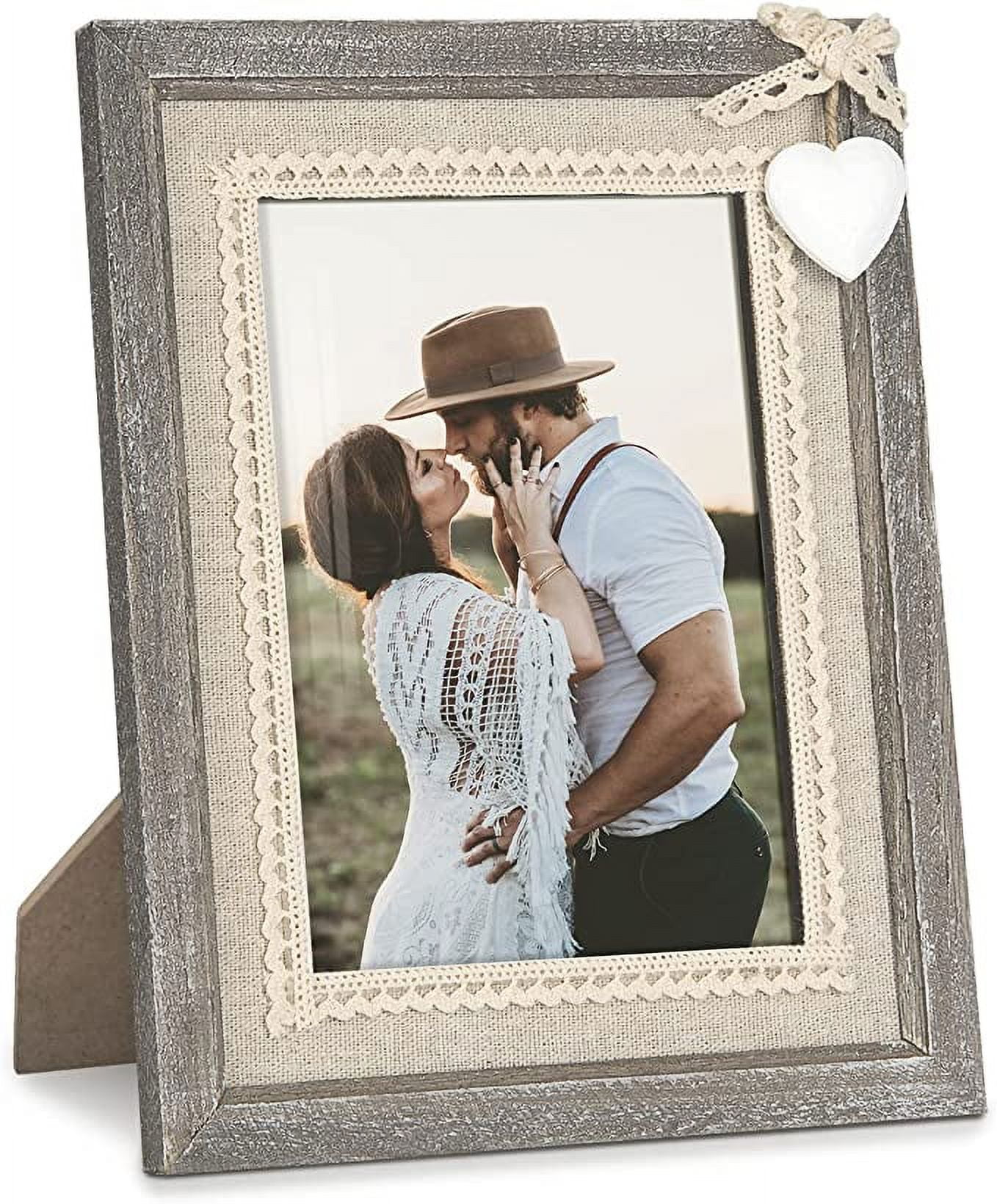 Chevron Recycled Photo Frame, 4x6 Picture, Grey, White and Brown