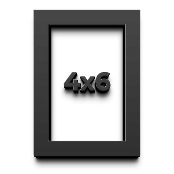 4x6 Shadow Box Black Solid Wood Frame with White Acid-Free Backing UV Acrylic & Hanging Hardware -