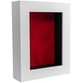 thumbnail image 1 of 4x6 Shadow Box Frame In White With A 1 3/4" Usable Depth Includes Red Suede Acid-Free Backing, UV, 1 of 6