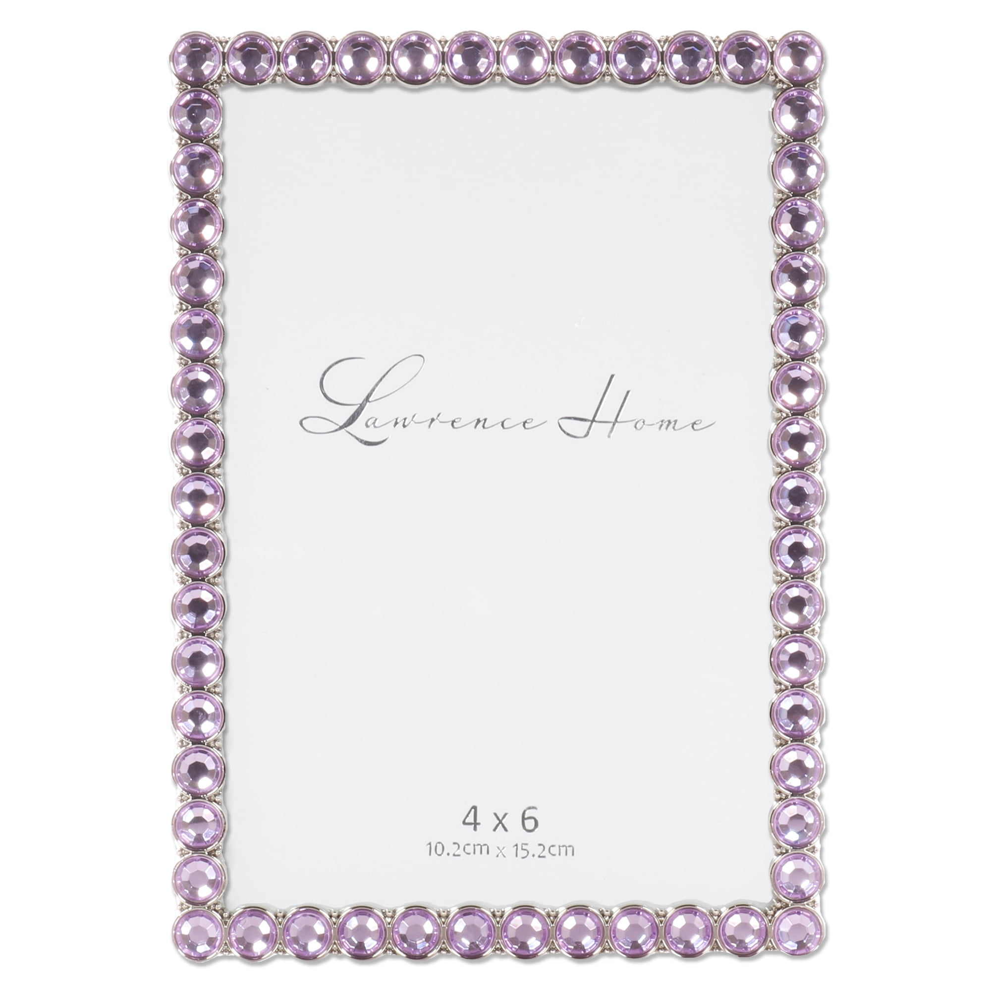 4x6 Silver Metal Sparkle Frame - Bright Lilac