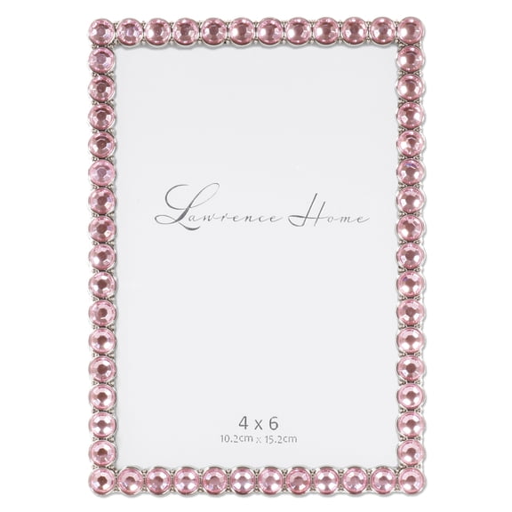 4x6 Silver Metal Sparkle Frame - Soft Pink