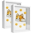thumbnail image 1 of 4x6 Small Shadow Box Frame Display Case , Display Case Box for Memorabilia, Medal, Wedding Memories, Crafts, Tickets and Photos (2Pcs-White, 4x6), 1 of 7