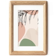 Axeman 4x6 Solid Wood Picture Frame with Mat for 3x5 Photos, Oak