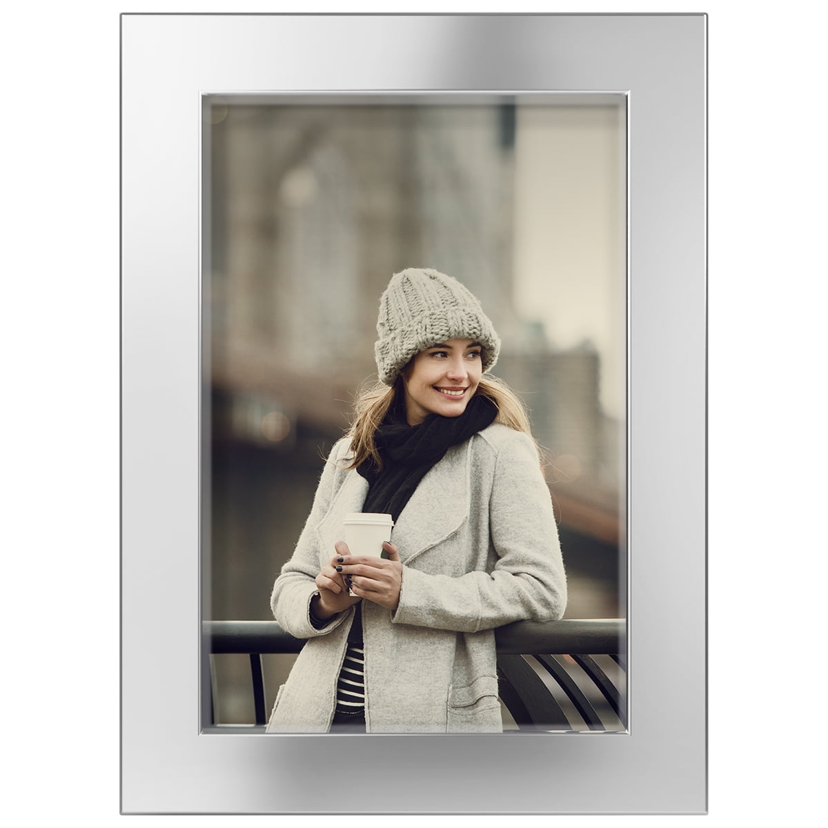 Wooden Photo Frames 4x6 Silver Frame - Wall/Table Display