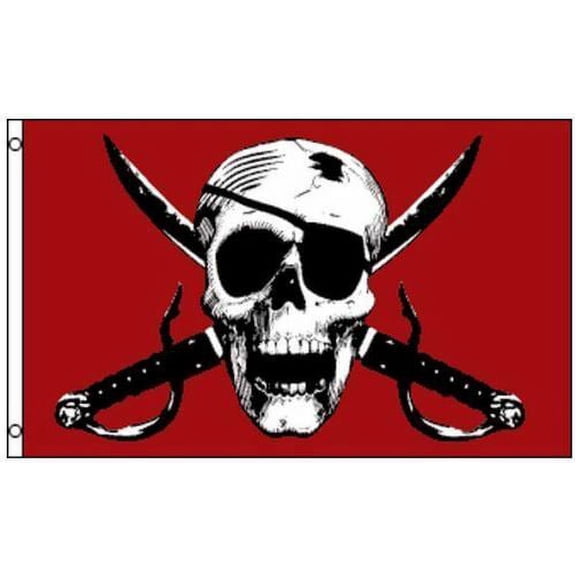 4x6 The Crimson Pirate Jolly Roger 4ft x 6ft Flag Banner fade resistant premium
