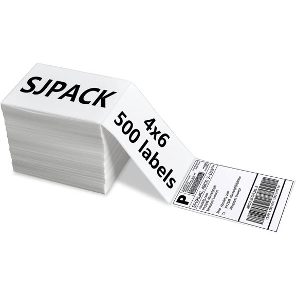 4x6 Thermal Labels, Shipping Labels with Perforated Line, Commercial Grade Thermal Shipping Label Paper, Pack of 500