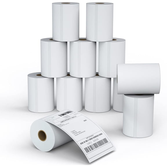 4x6 Thermal Shipping Labels - 12 Rolls of 250, Perforated & Smudge-Proof Direct Thermal Labels Compatible with Rollo, Zebra, for Amazon UPS FedEx Shopify