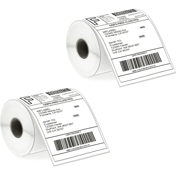 4x6 Thermal Shipping Labels - 2 Rolls of 250, Perforated & Smudge-Proof Direct Thermal Labels Compatible with , Zebra, for Amazon UPS FedEx Shopify