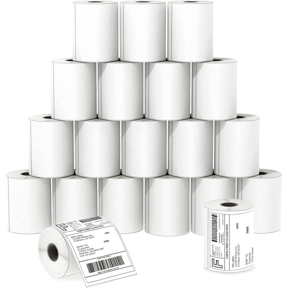 4x6 Thermal Shipping Labels 5000 Labels,20 Rolls, Perforated, Strong Adhesive Direct Thermal Printer Labels Compatible with Rollo Zebra Munbyn for Shipping Packages Barcode Labels 75893