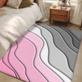 thumbnail image 1 of 4x6 Washable Area Rug, Abstract Beach Non-Slip Rectangle Rug for Living Room Office, Aesthetic Grey to Pink Gradient Indoor Accent Floor Mat for Home Decor, 1 of 9