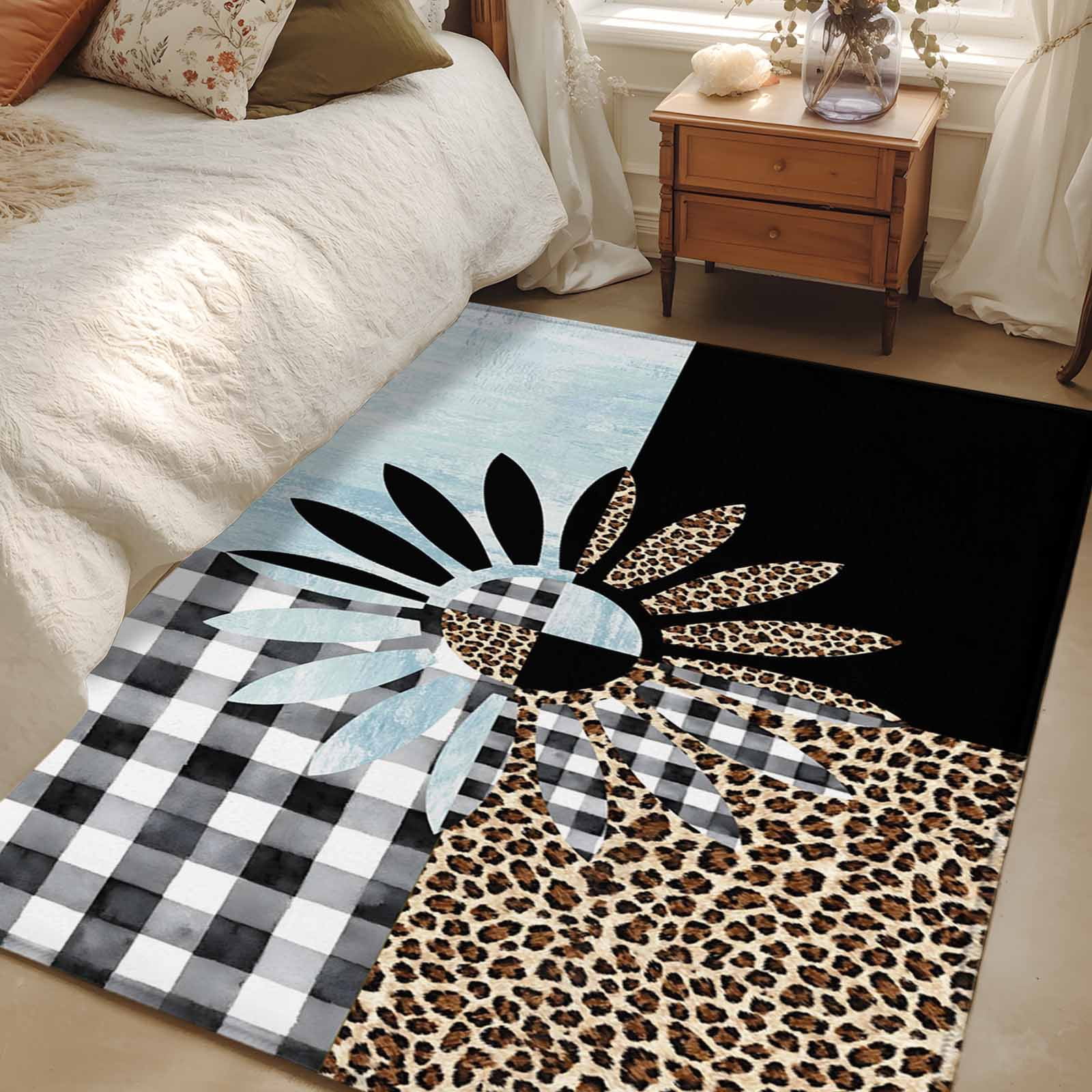 4x6 Washable Area Rug, Daisy Non-Slip Rectangle Rug for Living Room ...