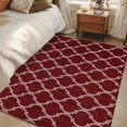 thumbnail image 1 of 4x6 Washable Area Rug, Dark Red Plaid Non-Slip Rectangle Rug for Living Room Office, Retro Country Moroccan National Geometrical Plaid Indoor Accent Floor Mat for Home Decor, 1 of 9