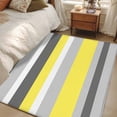 thumbnail image 1 of 4x6 Washable Area Rug, Geometric Stripes Non-Slip Rectangle Rug for Living Room Office, Yellow Grey Indoor Accent Floor Mat for Home Decor, 1 of 9