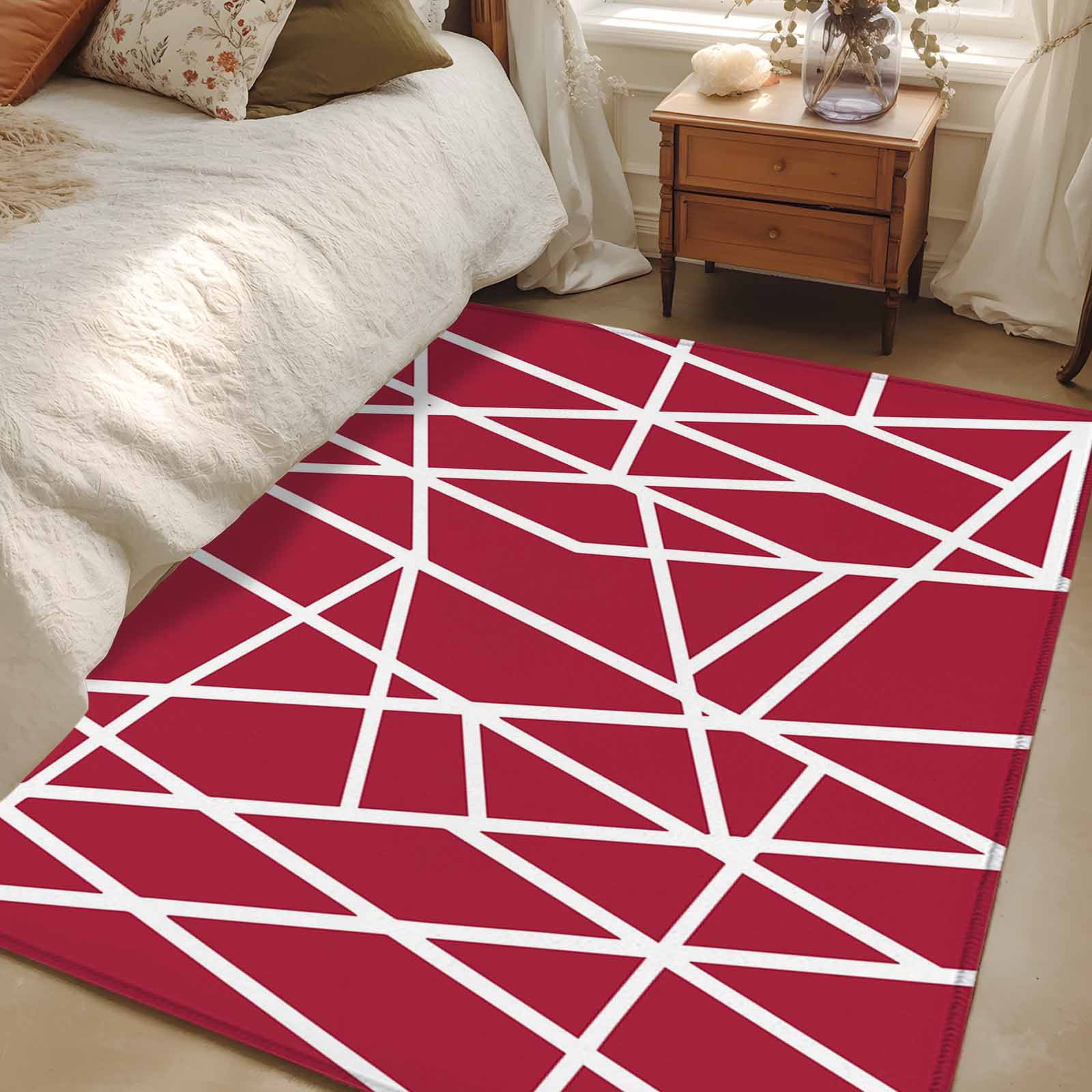 4x6 Washable Area Rug, Modern Themed Non-Slip Rectangle Rug for Living ...