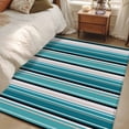 thumbnail image 1 of 4x6 Washable Area Rug, Teal Beige Non-Slip Rectangle Rug for Living Room Office, Stripe Abstract Geometric Modern Art Indoor Accent Floor Mat for Home Decor, 1 of 9