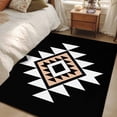 thumbnail image 1 of 4x6 Washable Area Rug, Triangle Combination Pattern Non-Slip Rectangle Rug for Living Room Office, White Brown Black Retro Decor Indoor Accent Floor Mat for Home Decor, 1 of 9