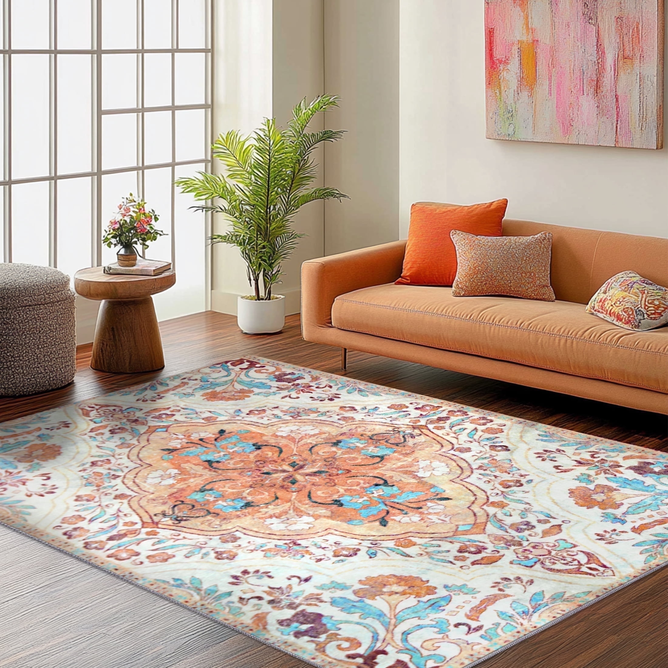 4x6ft Washable Area Rug for Living Room, Entryway, Laundry, Bathroom ...