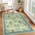 thumbnail image 1 of 4x6 Washable Area Rug for Living Room, Floral Large Entryway Kitchen Rug Non Slip, Ultra Soft Stain Resistance Carpet for Bedroom Laundry Room, Green, 1 of 7